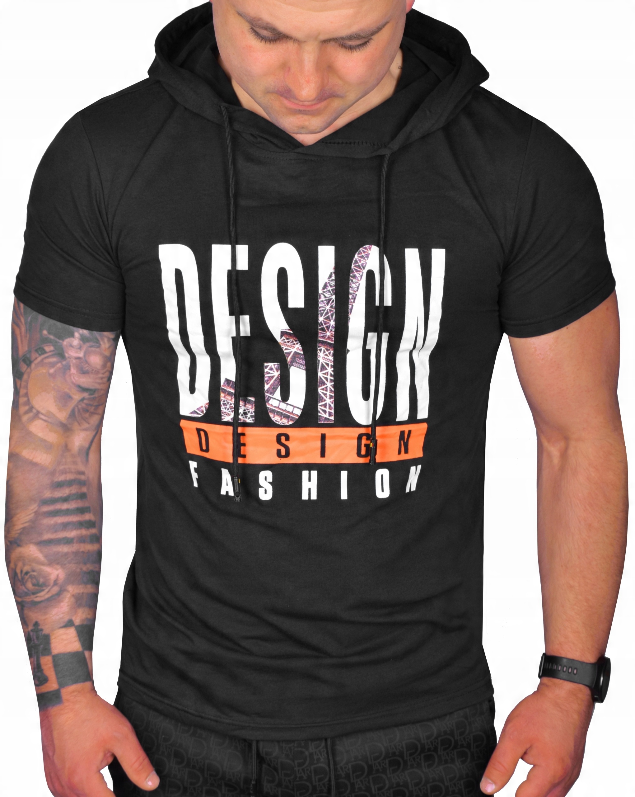 

T-shirt Męski Z Kapturem Print Jakość