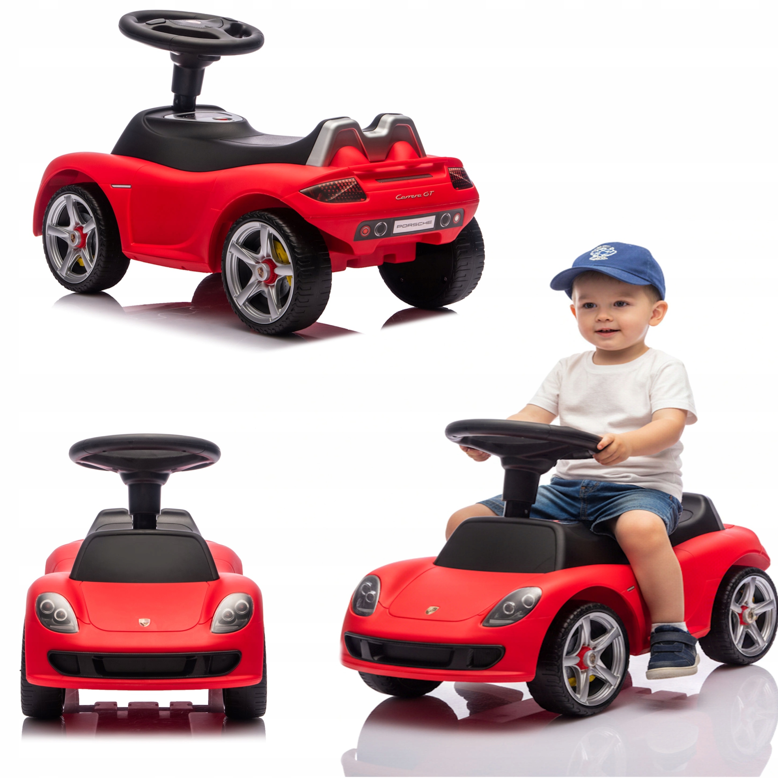 Jeździk Pchacz Dla Dzieci Porsche Czerwony Auto Do Odpychania Muzyka Coil