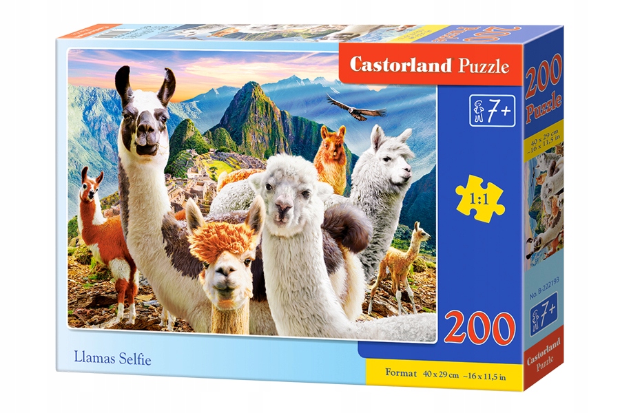 PUZZLE 200 UKŁADANKA ZWIERZĘTA GÓRY LAMY CASTOR 7+ EAN (GTIN) 5904438222193