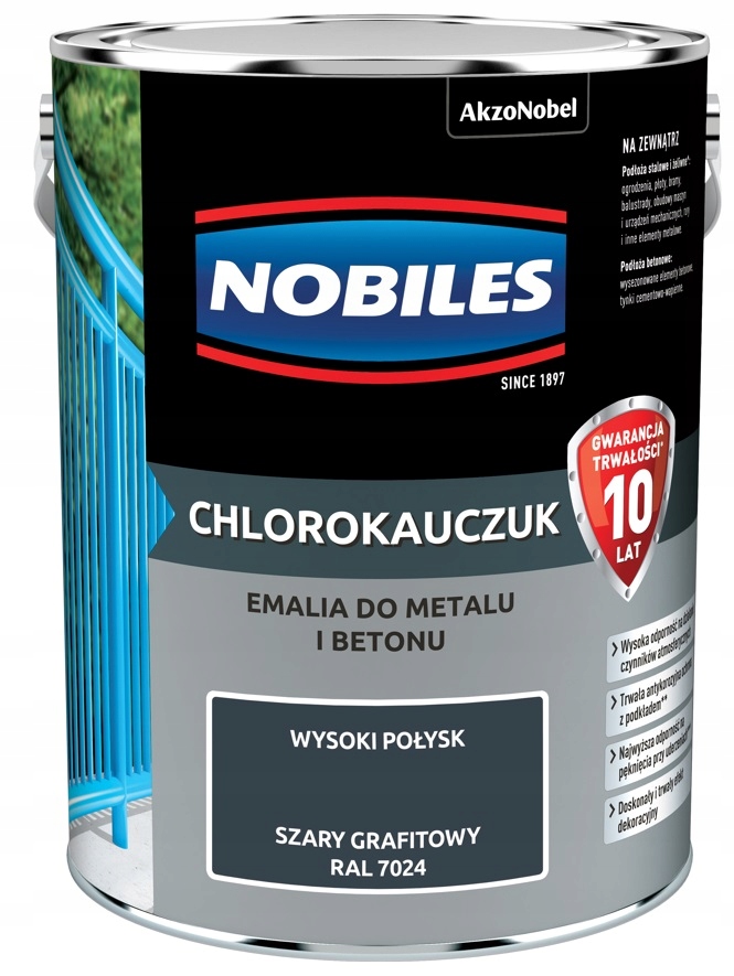 

Farba Nobiles Chlorokauczuk- szary grafitowy, 5l