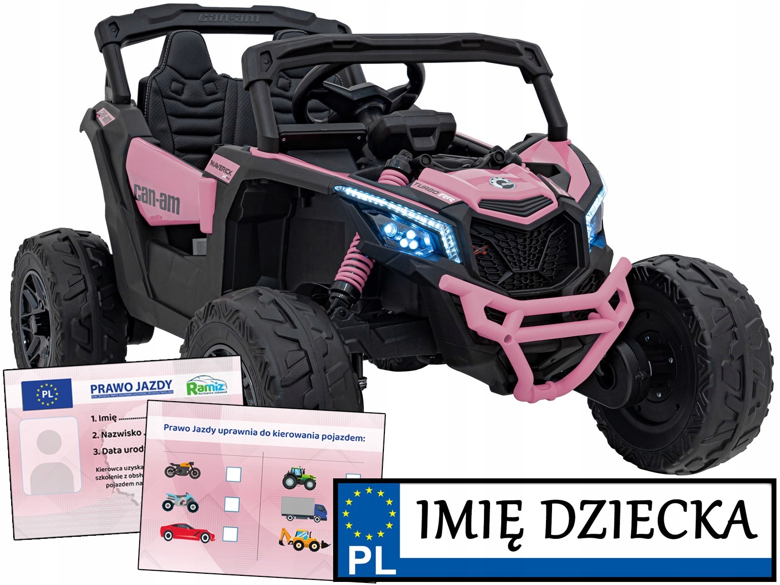 Auto Dla Dzieci elektryczne At Can-am Maverick 4x200W tablica imienna