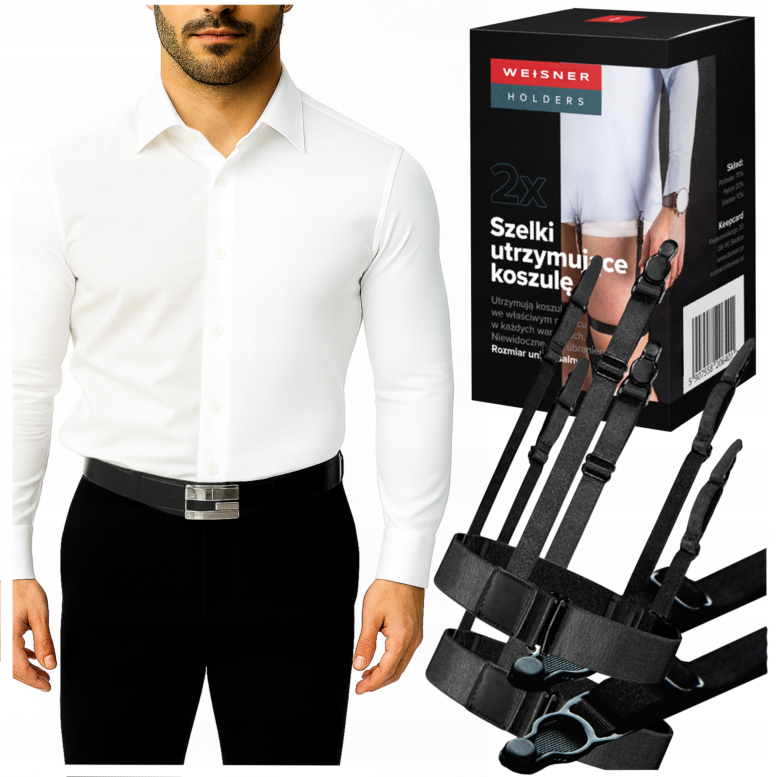 MOCNE SZELKI DO KOSZULI MESKIE UTRZYMANIA KOSZULI W SPODNIACH NIEWIDOCZNE