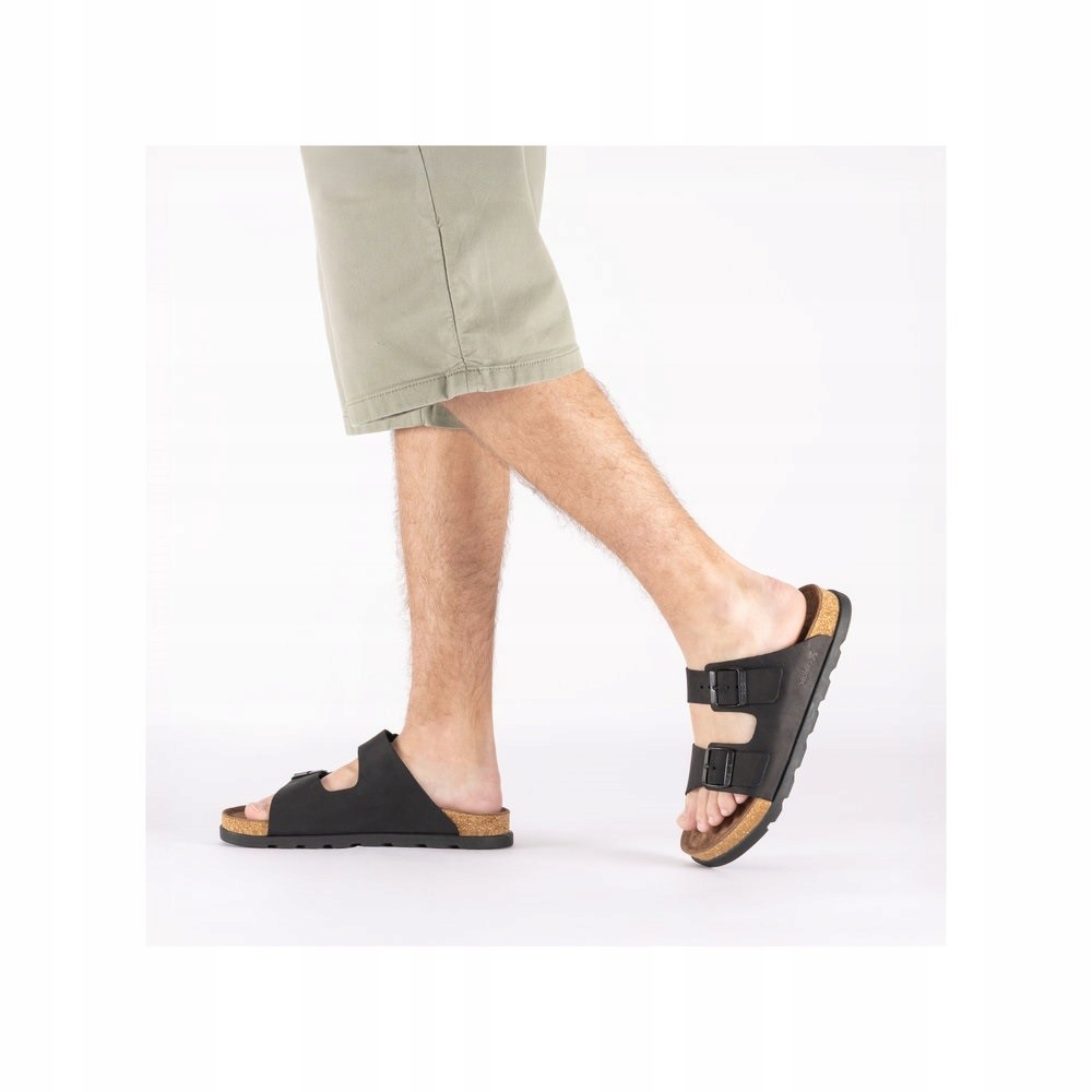 Rieker 21190-00 pánské pantofle se dvěma pásky se zapínáním na sponky, velikost vel.