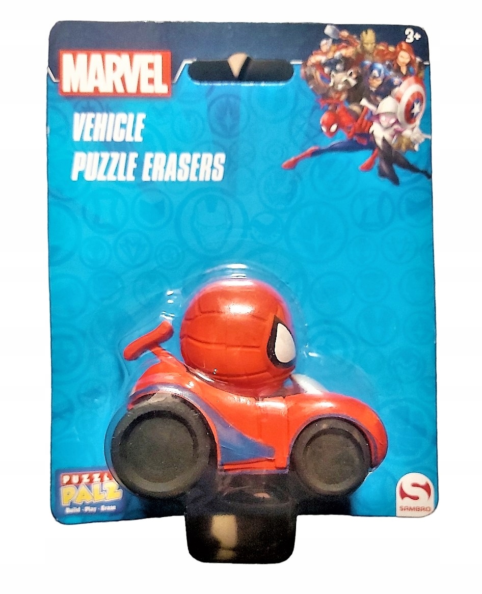Gumka Sambro Puzzle 3D Marvel Avengers figurka z pojazdem Spider-man