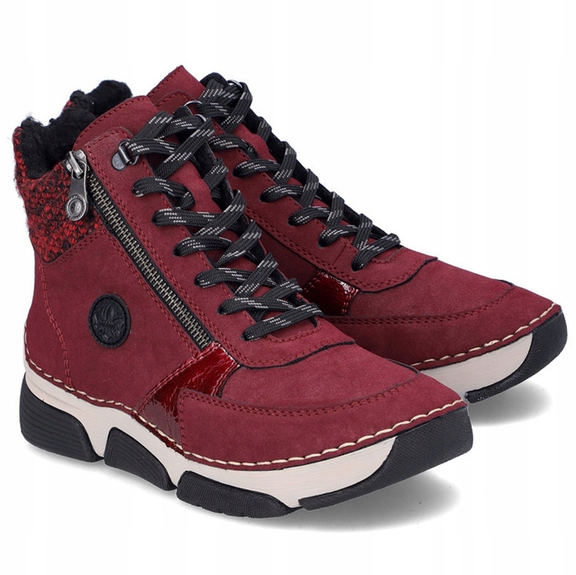 Kotníkové boty dámské kotníkové boty Rieker 45960-35 Red bordó Vel. 36
