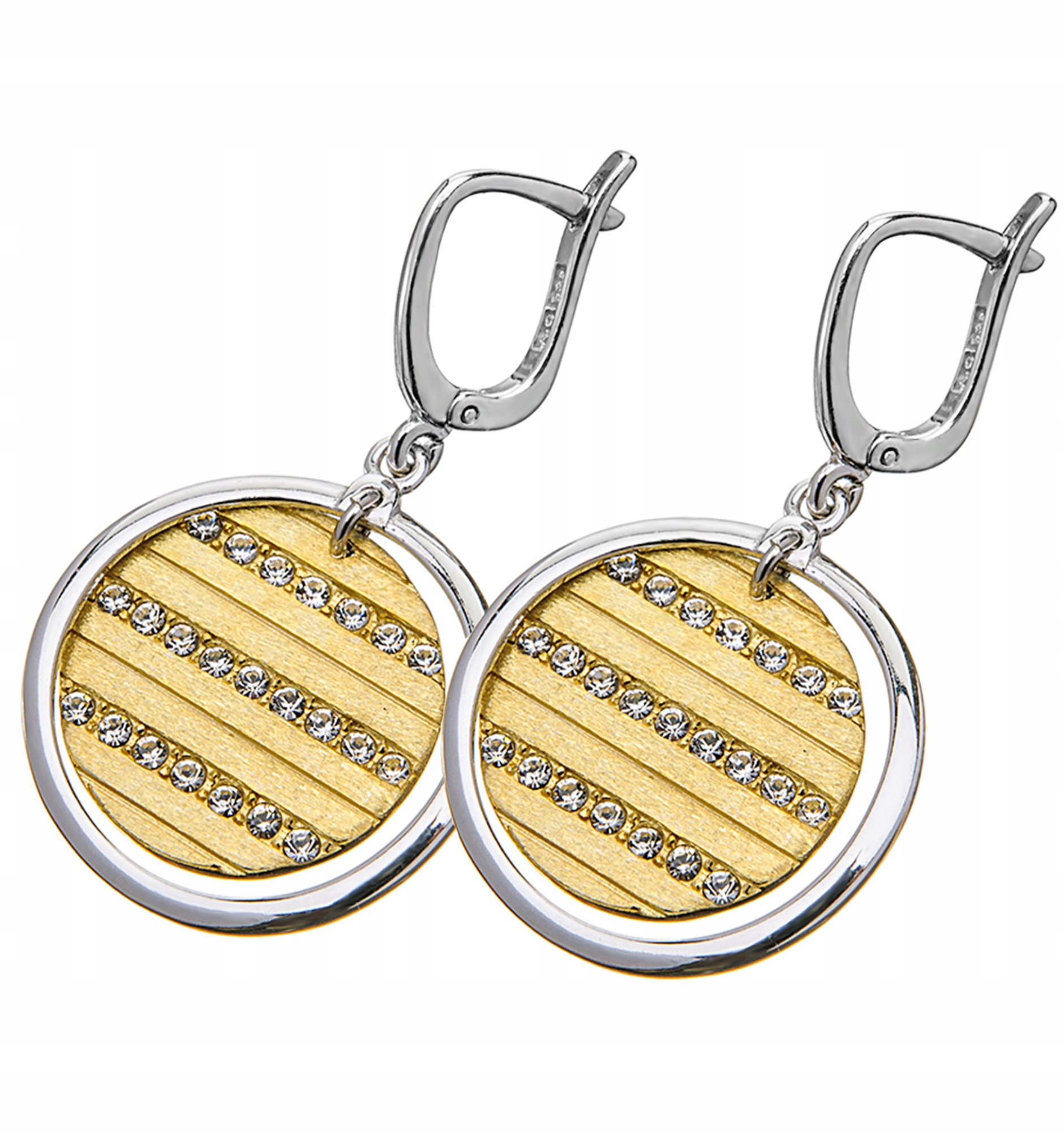 Stříbrné Zlaté Kruhové Náušnice Se Stříbro