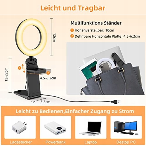 EVERSHOP Ring Light for Laptop PC Video Conferencing 2-Lamp Set — miniatura 5