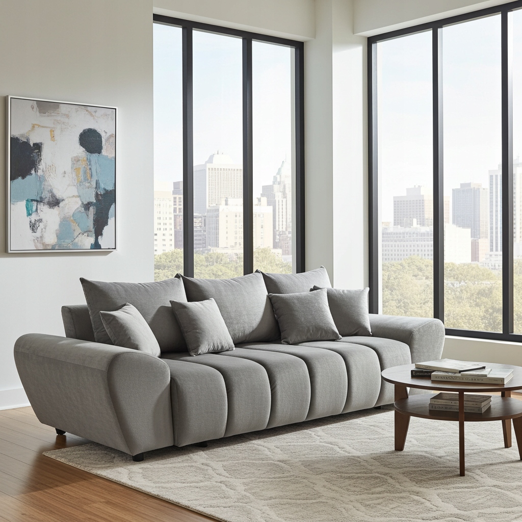 Šedá Rozkládací Pohovka S Funkcí Spaní Ragnar Velur Kontejner Pružiny