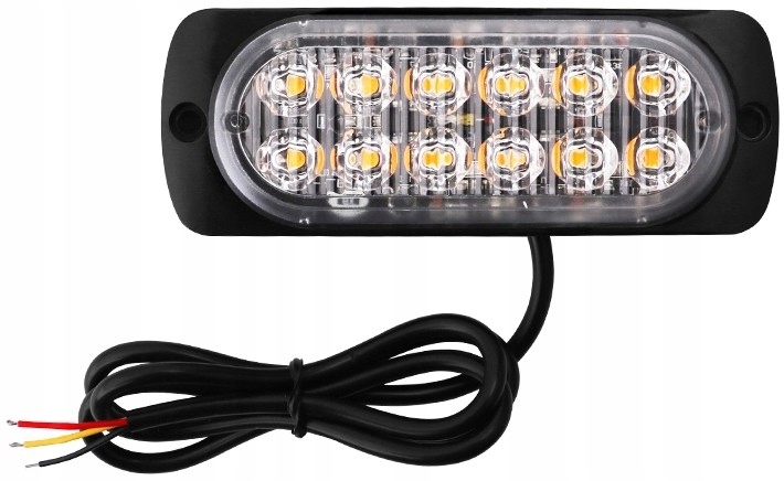 LAMPA 12 LED OSTRZEGAWCZA STROBOSKOP POMOC LAWETA Źródło światła LED