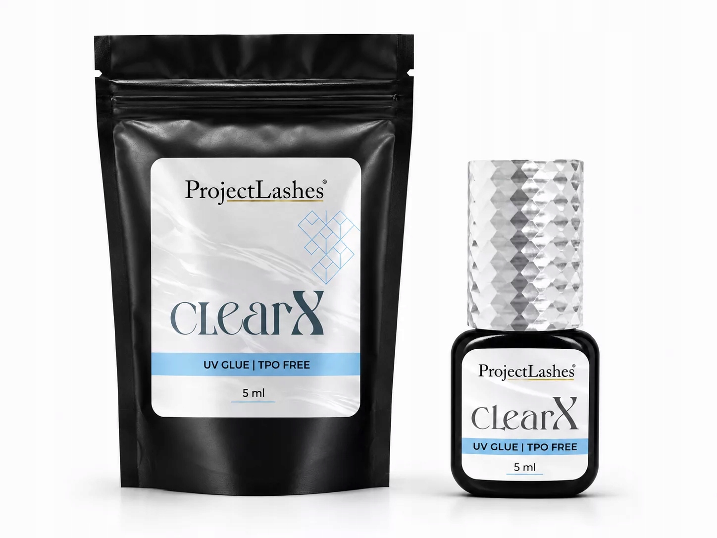Uv Led lepidlo na řasy ProjectLashes ClearX transparentní 5 ml bez Tpo