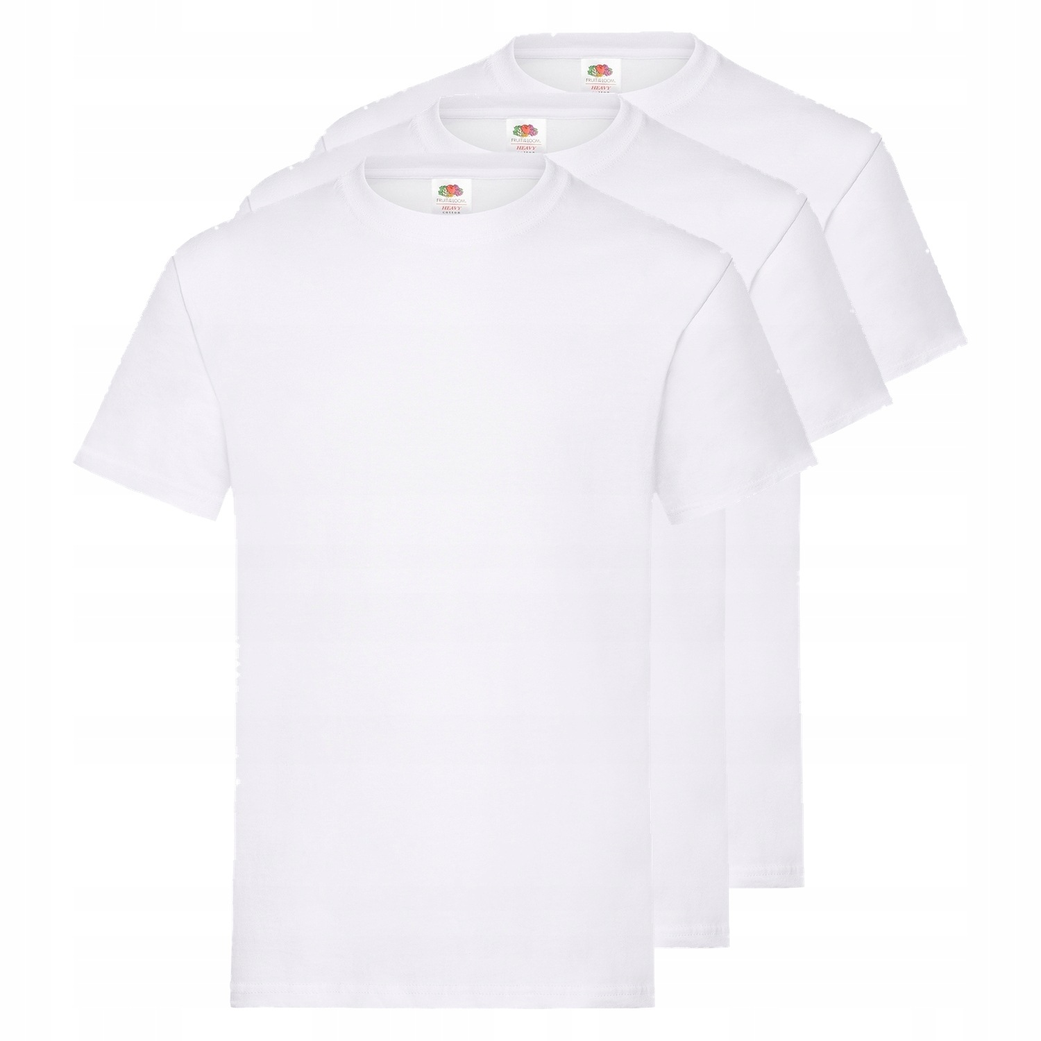 3x Pánské prémiové Tričko Fruit of the Loom bílé, velikost 3XL