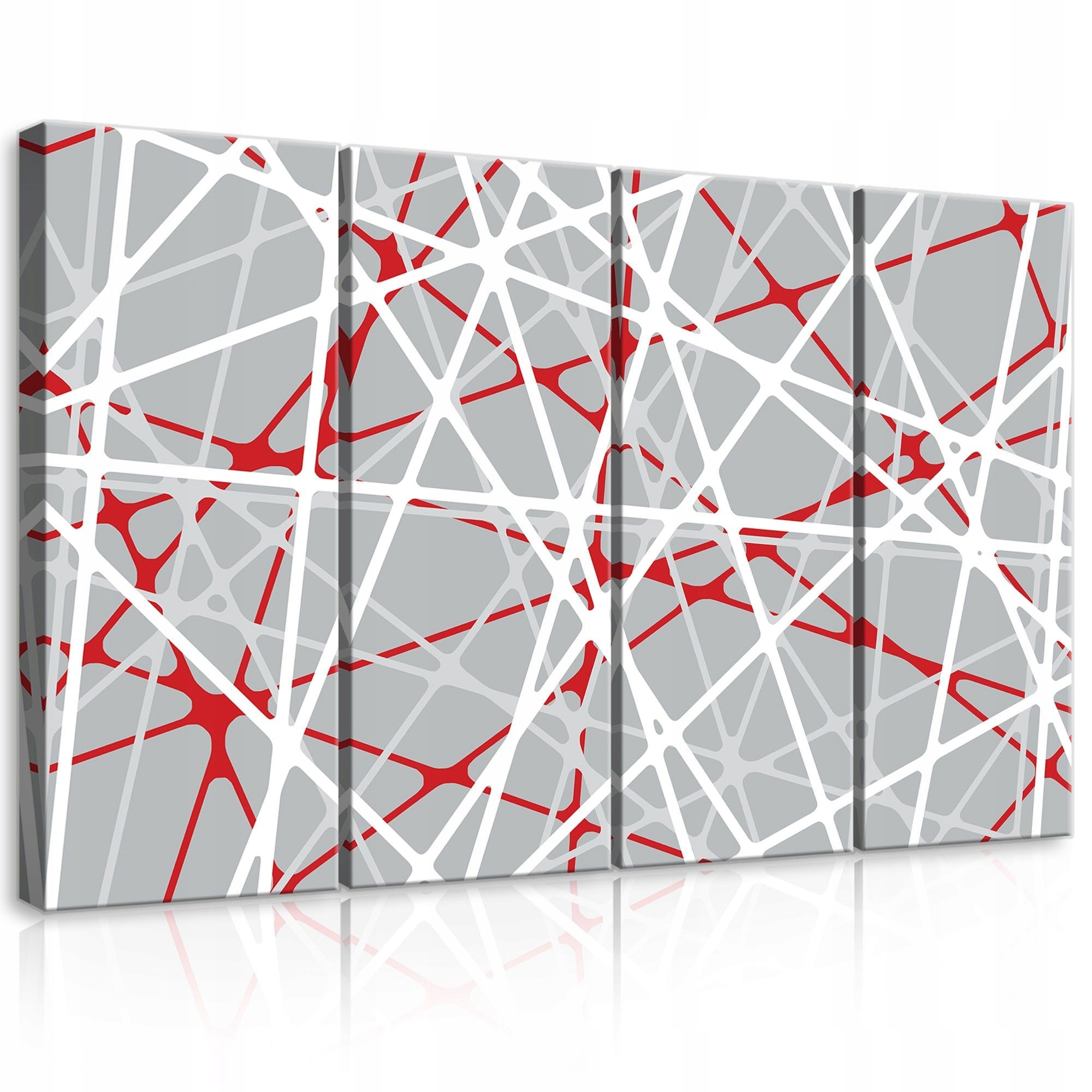 Obraz 120x80 Abstrakcia čiary mriežka dynamika geometria červená biela