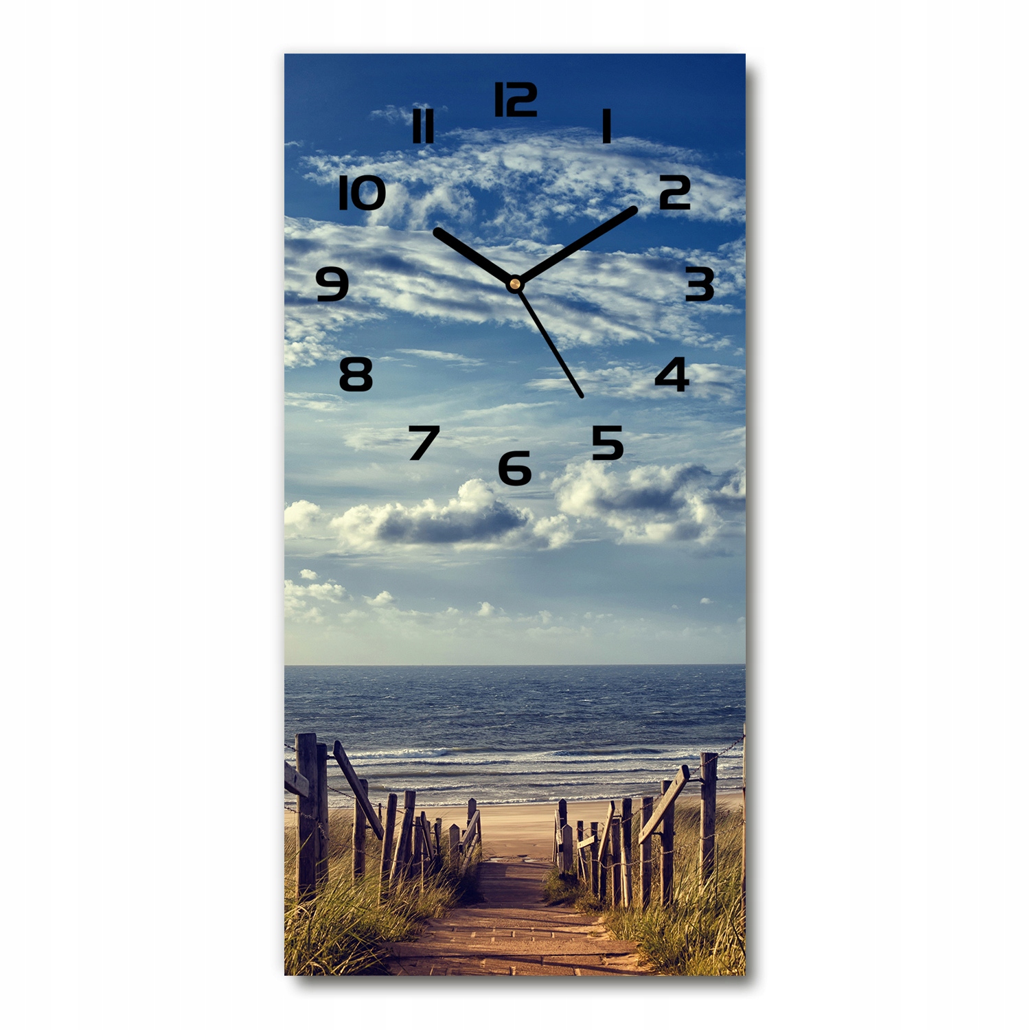 

Pionowy cichy zegar ścienny Ścieżka na plażę 30x60