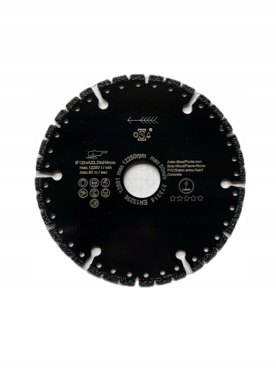 Tarcza diamentowa wielozadaniowa- ratownicza V-tech 125xH4x22,2mm