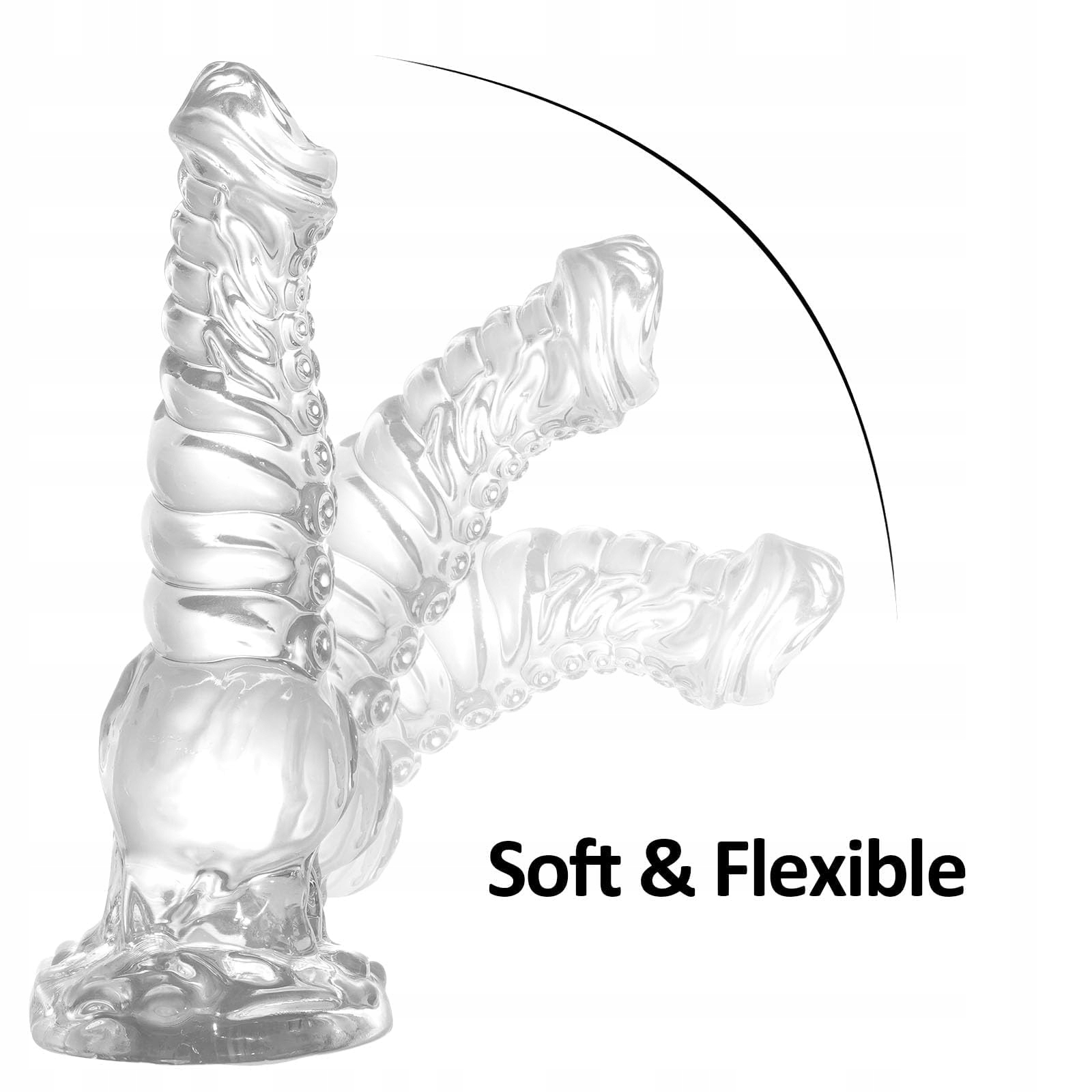 FANTASY Knot Dildo Przezroczysty 24 CM Z Przyssawką Dla Kobiet i Par — miniatura 6