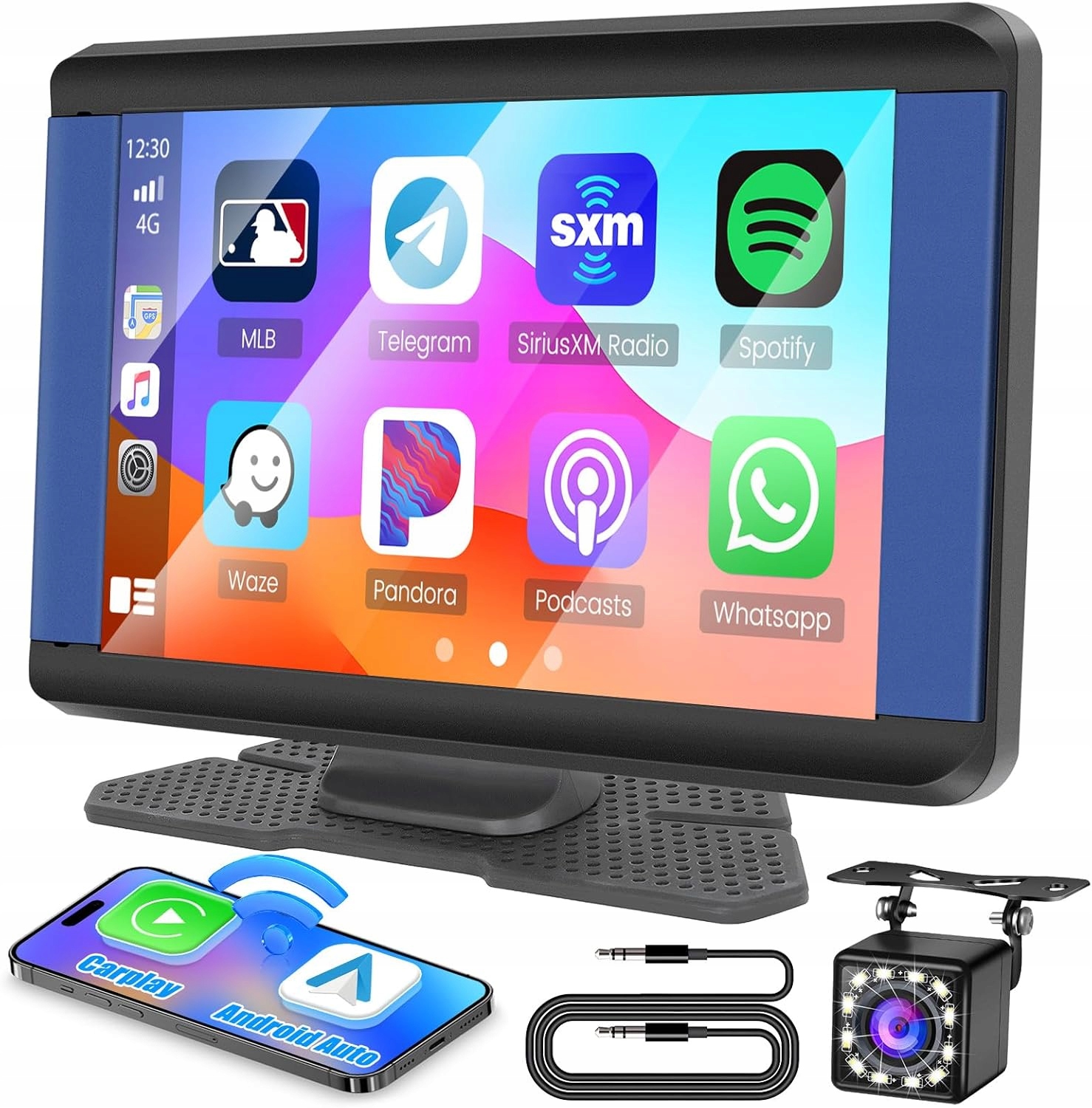 Hikity Bezdrátové přenosné autorádio CarPlay a Android 7 palců