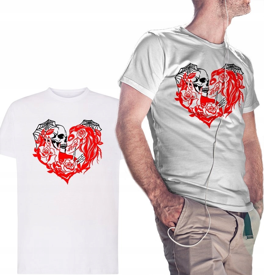 

Koszulka dla niego Love Over Death, biała XL