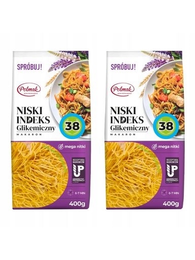 2x Polmak Těstoviny nudličky nízký glykemický index 2 x 400 g