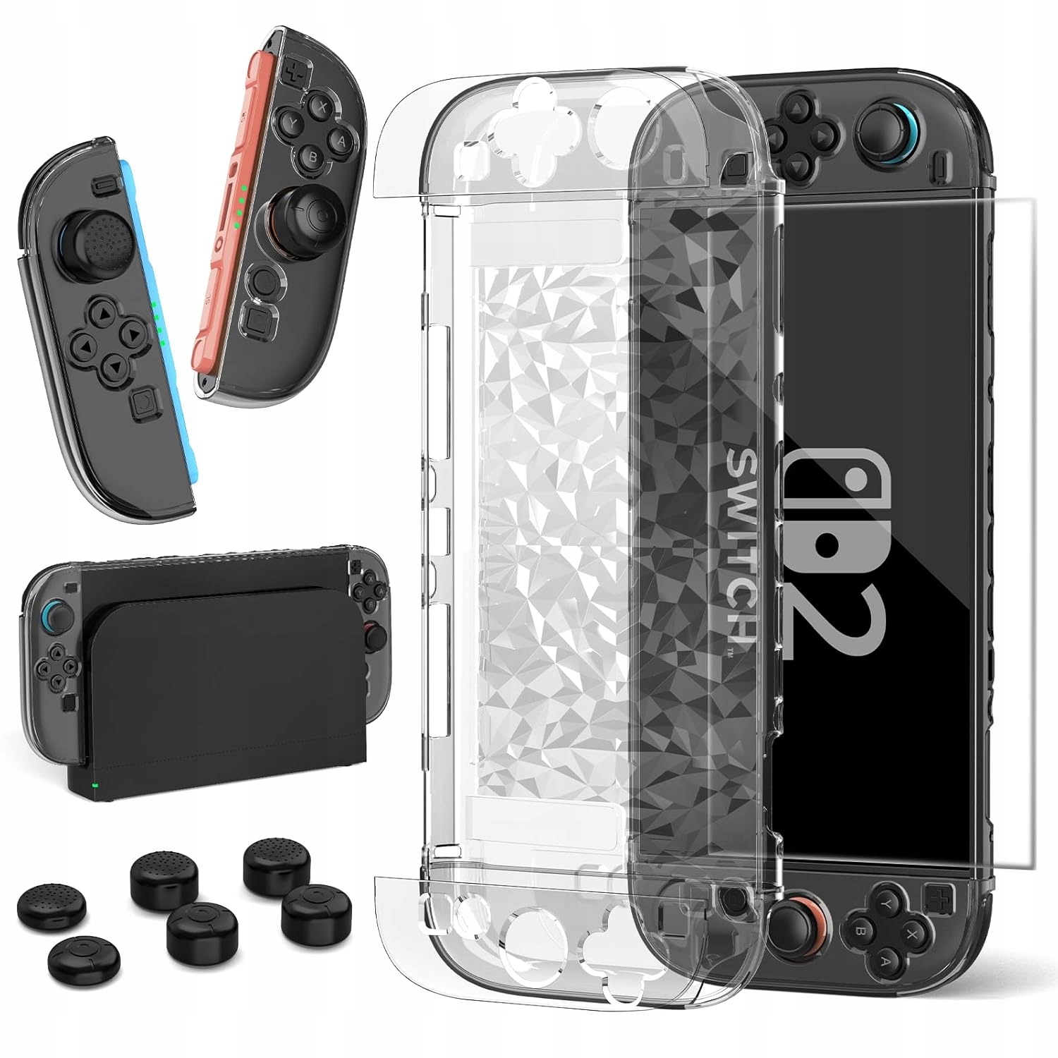Etui do Konsoli Nintendo Switch 2 Zestaw Osłona Ekranu Nakładki na Gałki