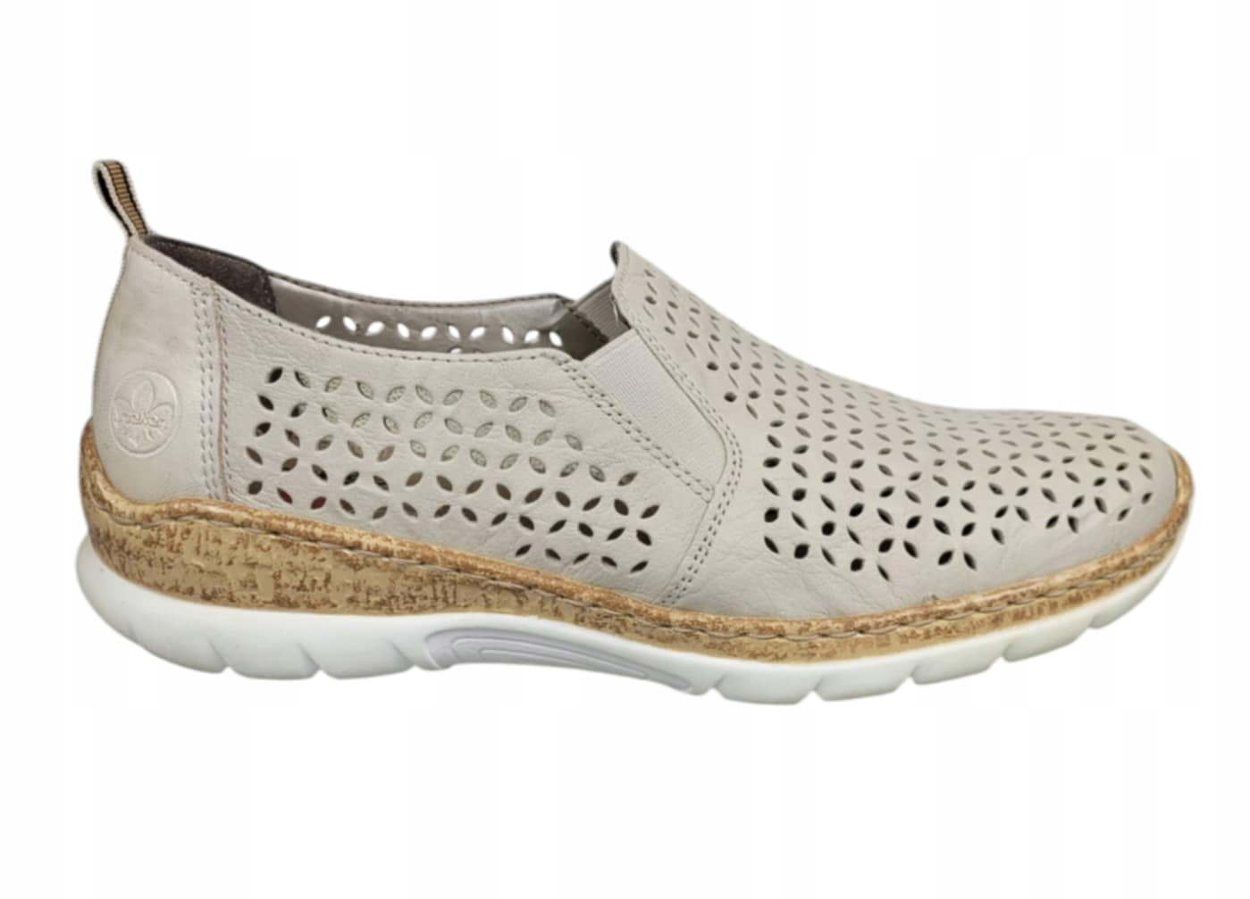 Rieker Polobotky Mokasíny Ažurové N4251-60 Béžové vel. 39