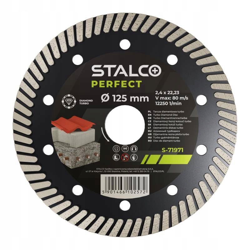 Kotouč diamantový řezný, turbo, ø 180 mm, Stalco Perfect