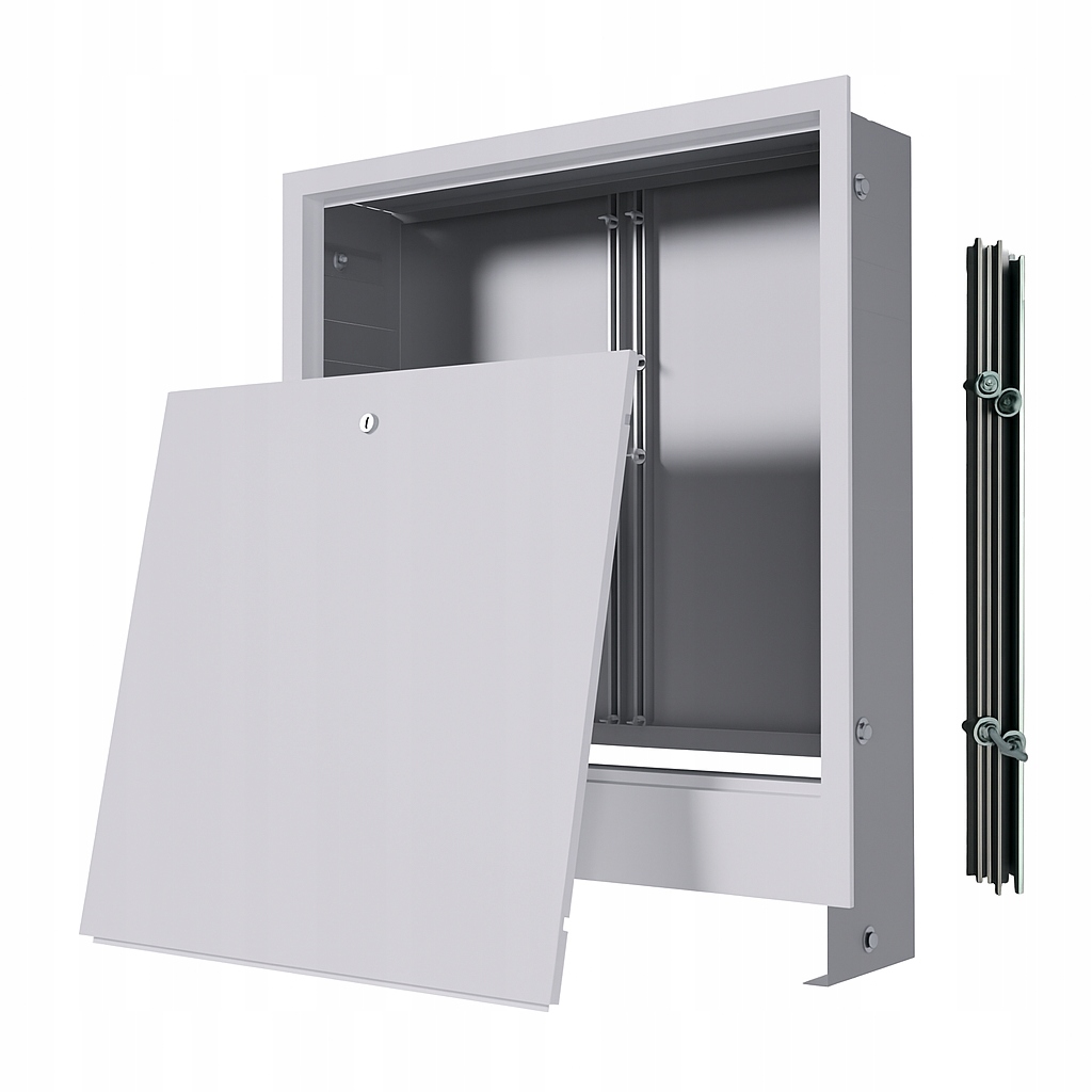 Podomítková skříň 5-6 obvody pro podlahový rozdělovač 2 montážní lišty