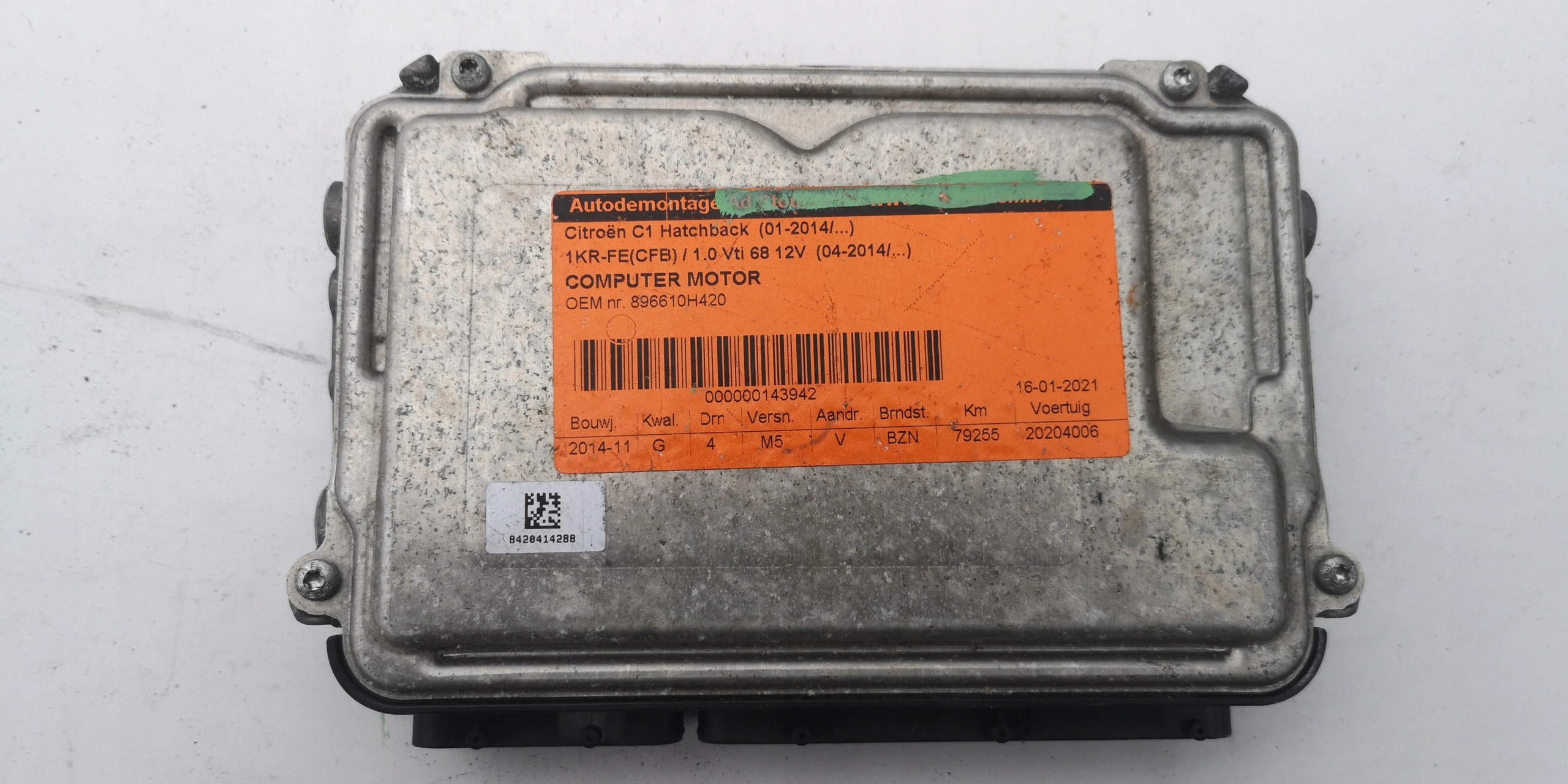 CITROEN C1 1.0B 0261S10409 89661-0H420 computer EC