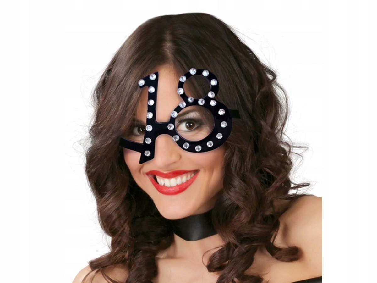 Okulary Party 18 1 szt Urodziny osiemnastka Płeć kobieta