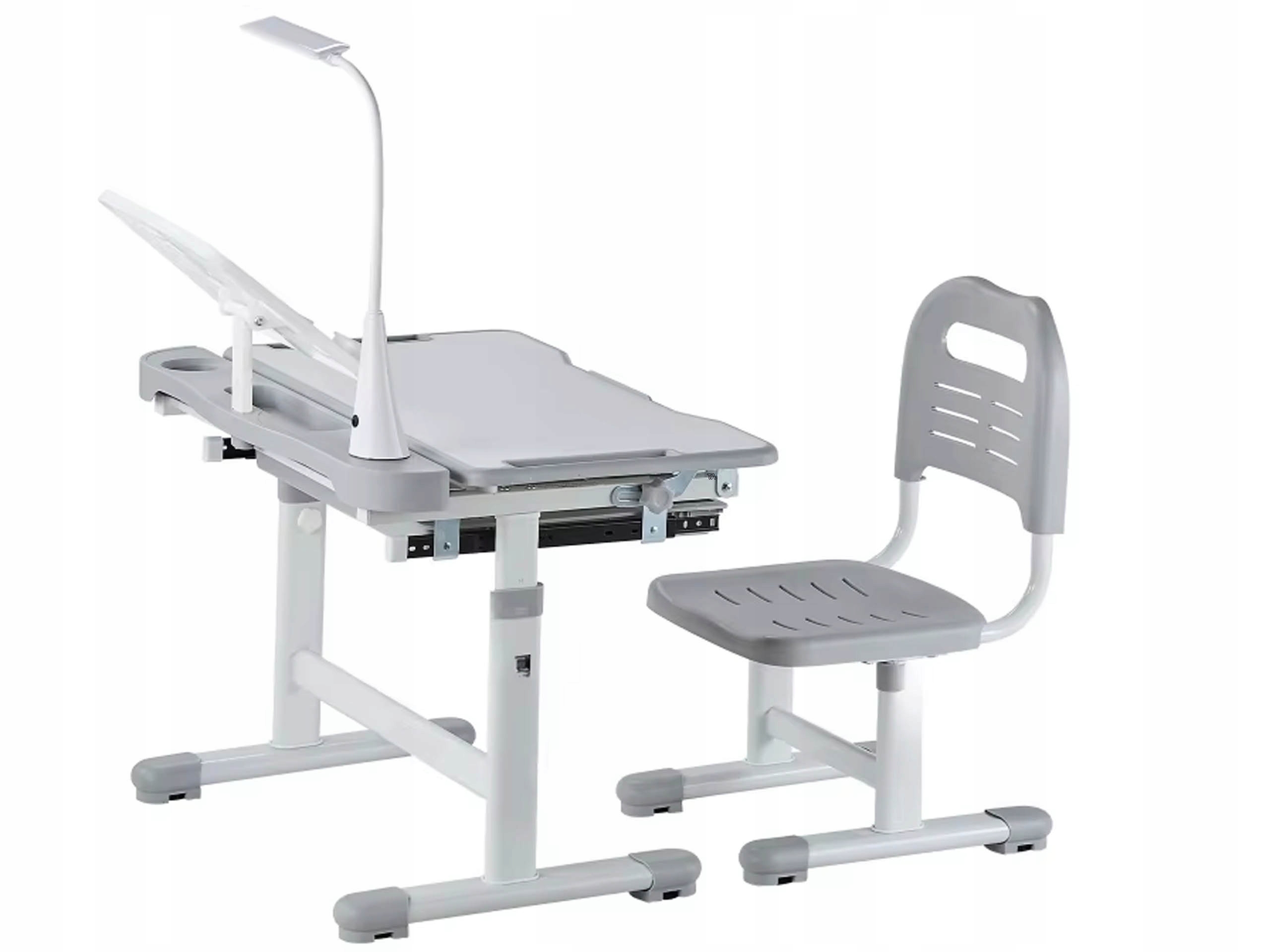 BIURKO ERGONOMICZNE Z KRZESŁEM DLA DZIECKA REGULOWANE Z LAMPKĄ LED
