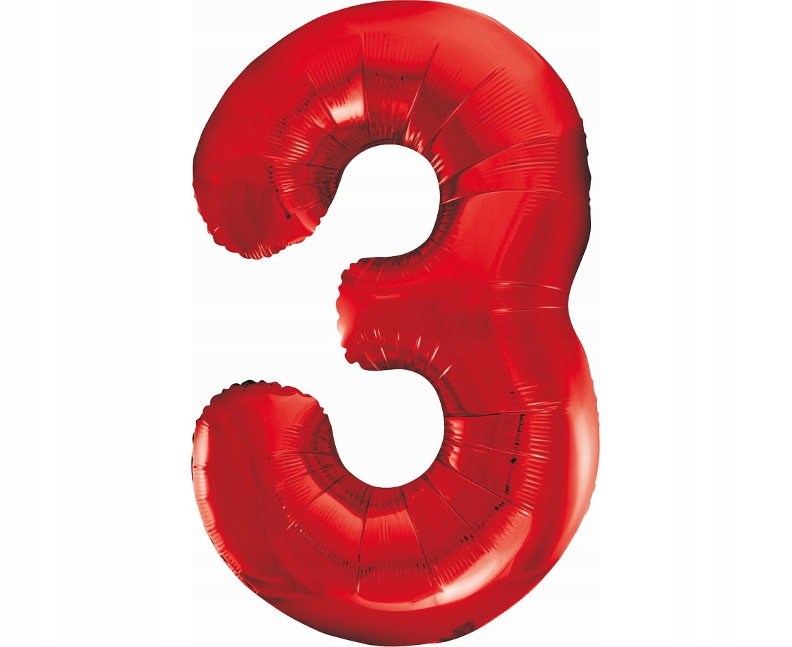 

Balon foliowy Cyfra 3 czerwona 100 cm Slim