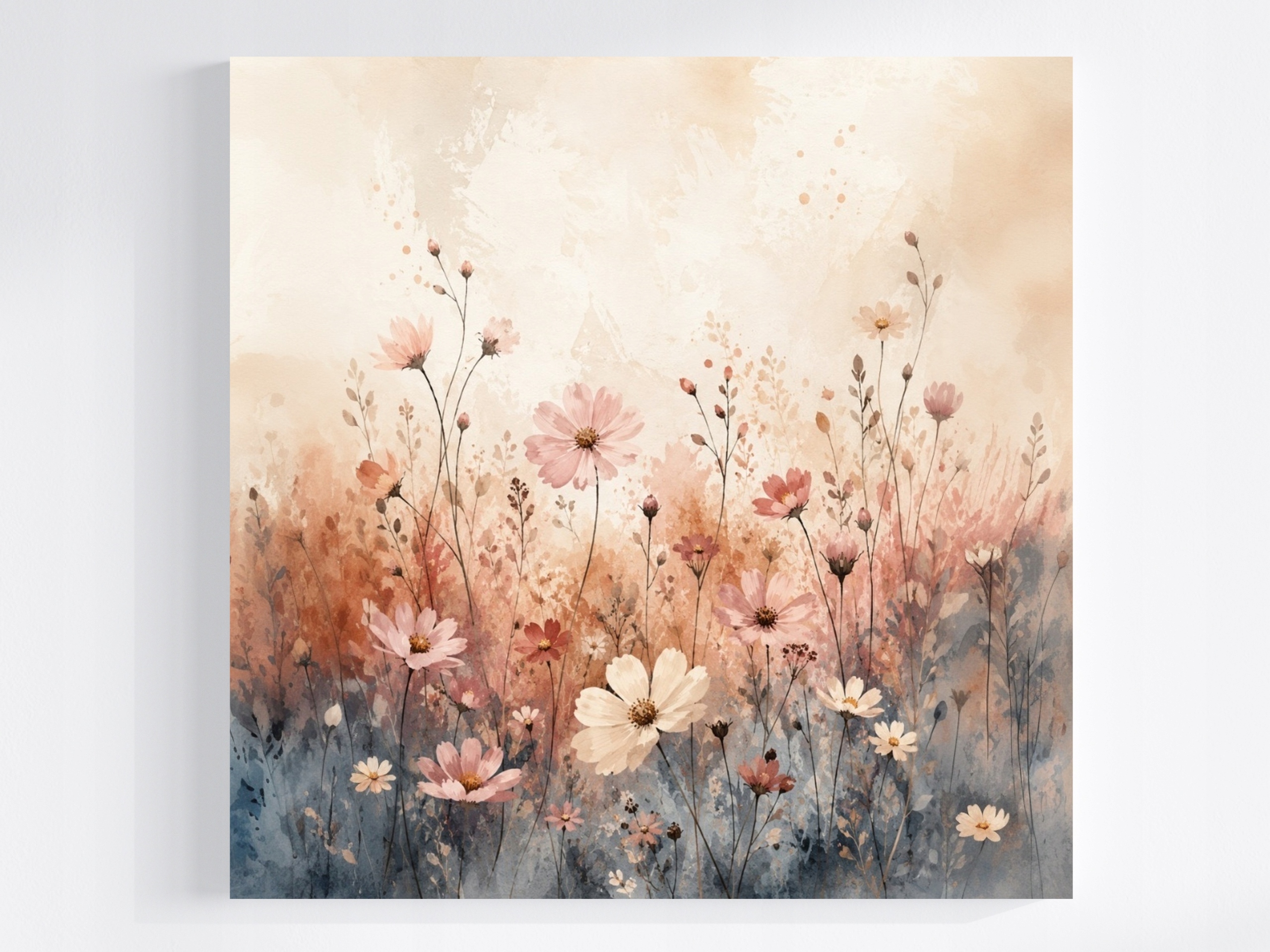Obraz Na Plátně Canvas Grafika Zahrada Louka Květiny Pastel Scandi Boho 60x60