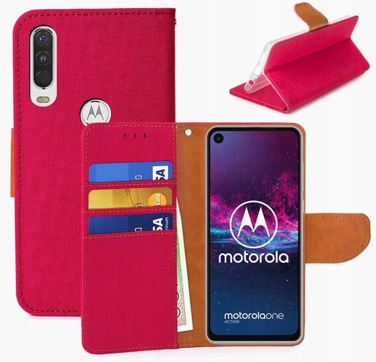 

Etui Portfel Canvas do Motorola One Action