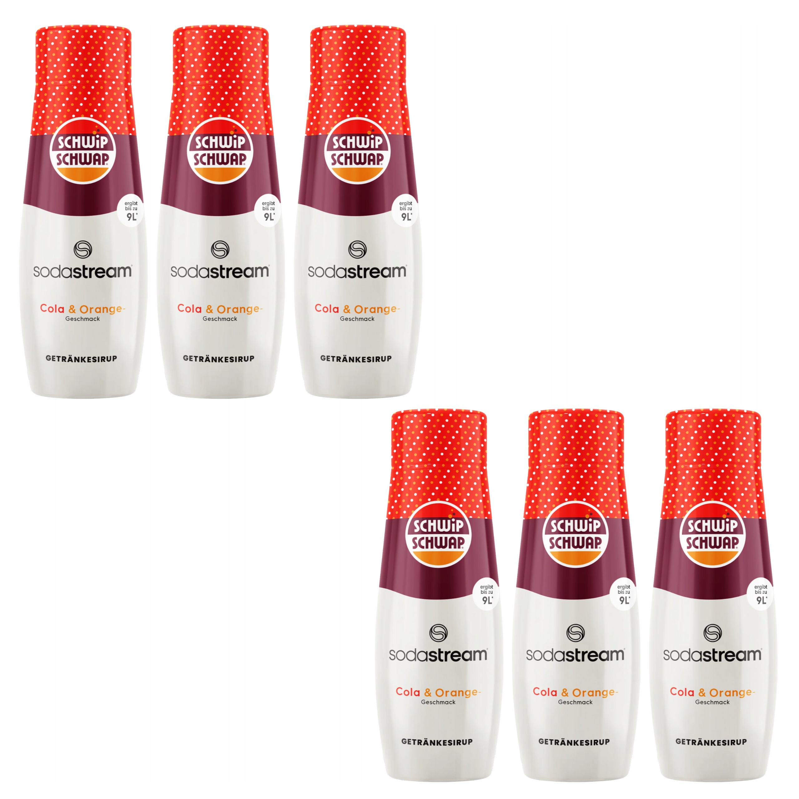 6x Schwip Schwap Cola Orange Pomeranč Sirup SodaStream Koncentrát 440 ml