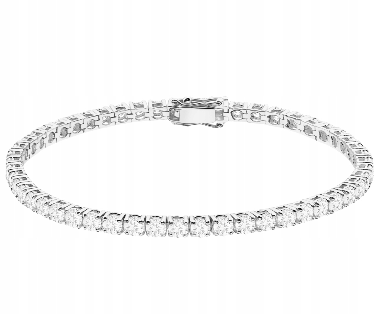 Bransoletka Z Białego Złota 585 Z Diamentami Laboratoryjnymi 5,88Ct