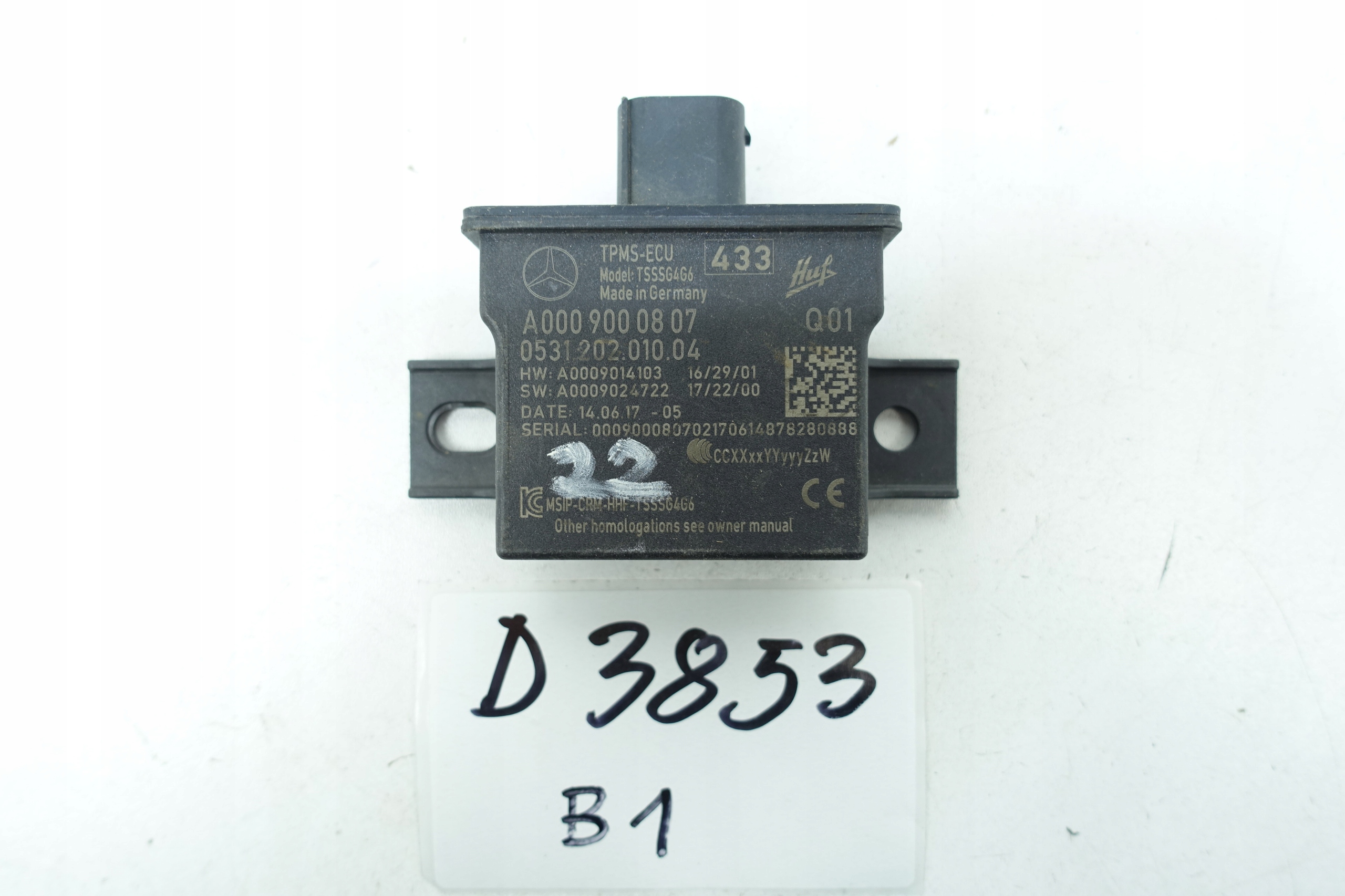 modulo pressione pneumatici, gomme MERCEDES A0009000807