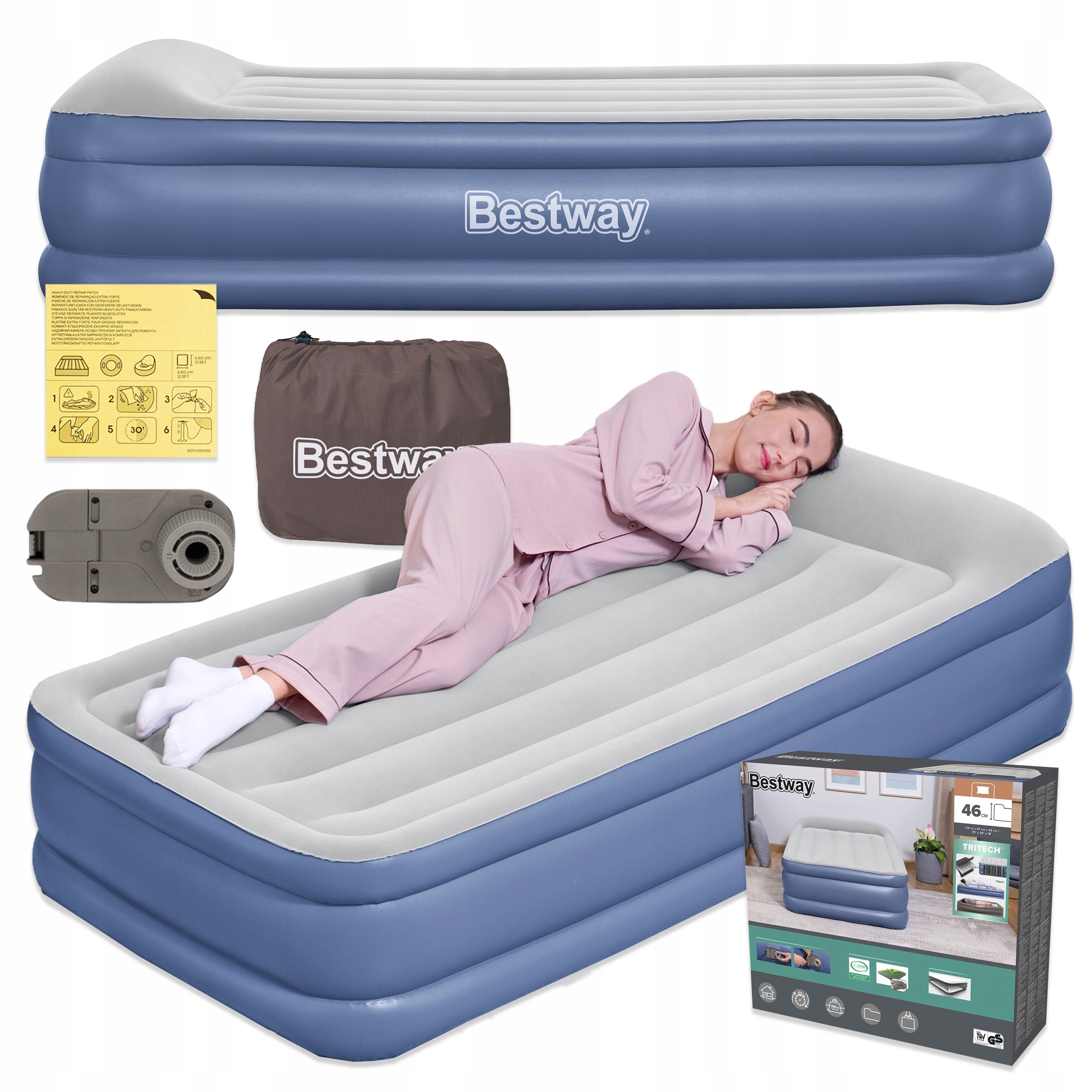 Matrace Jednolůžková postel s pumpou 230V Bestway 67628 Model 2026