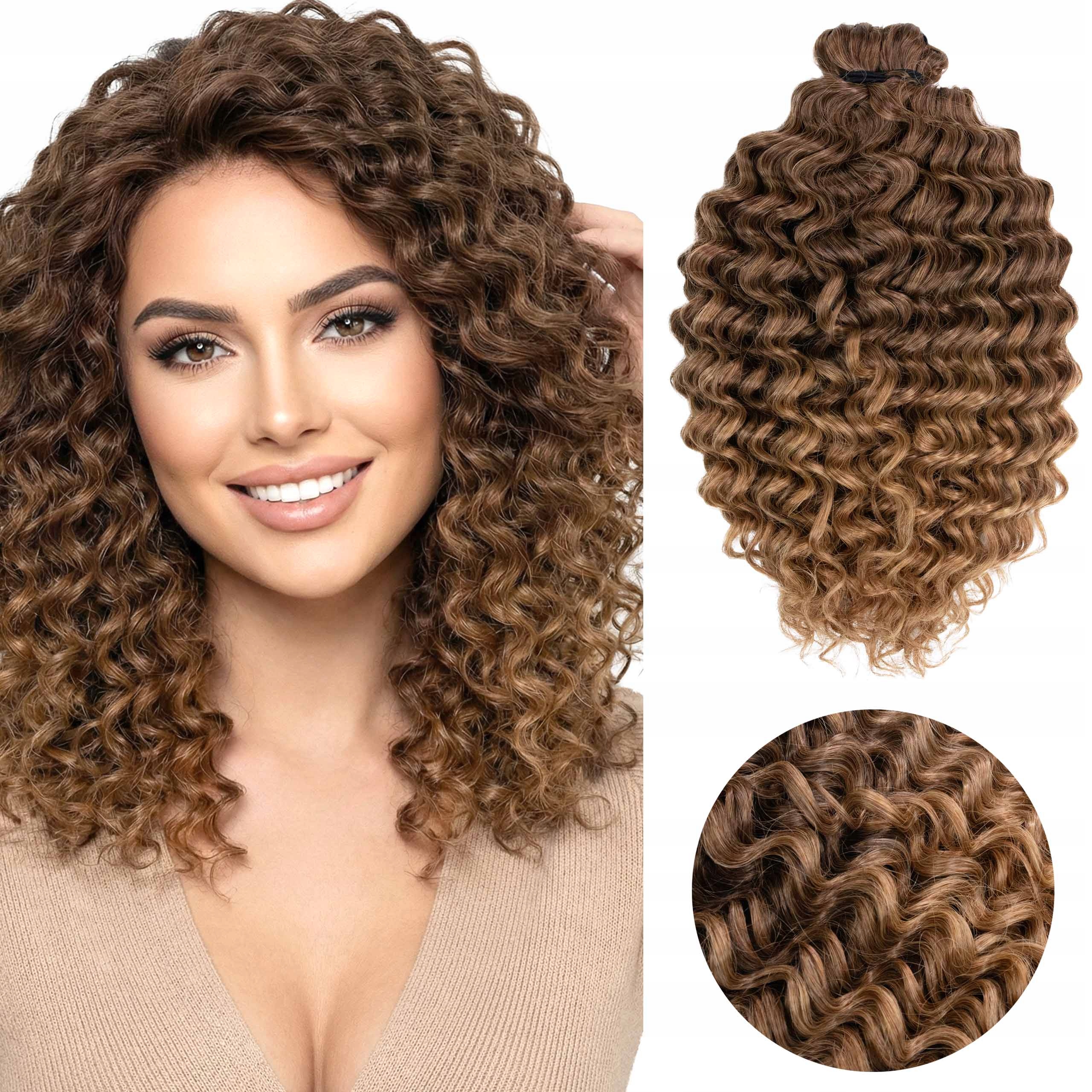 Włosy syntetyczne sztuczne fale loki Afroloki Fiji Pro 30cm 200g brąz ombre