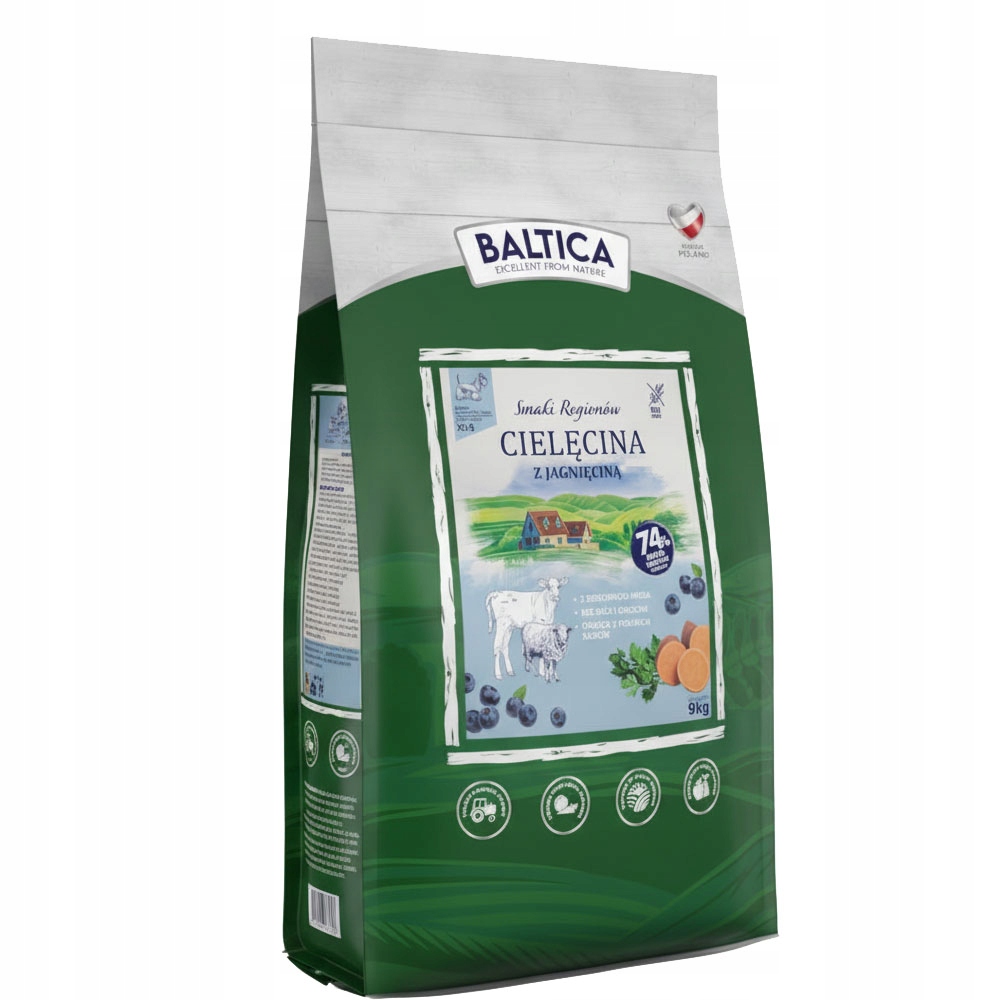 Baltica Smaki Regionów Cielęcina Z Jagniecina Xs/s 9kg Małe Rasy