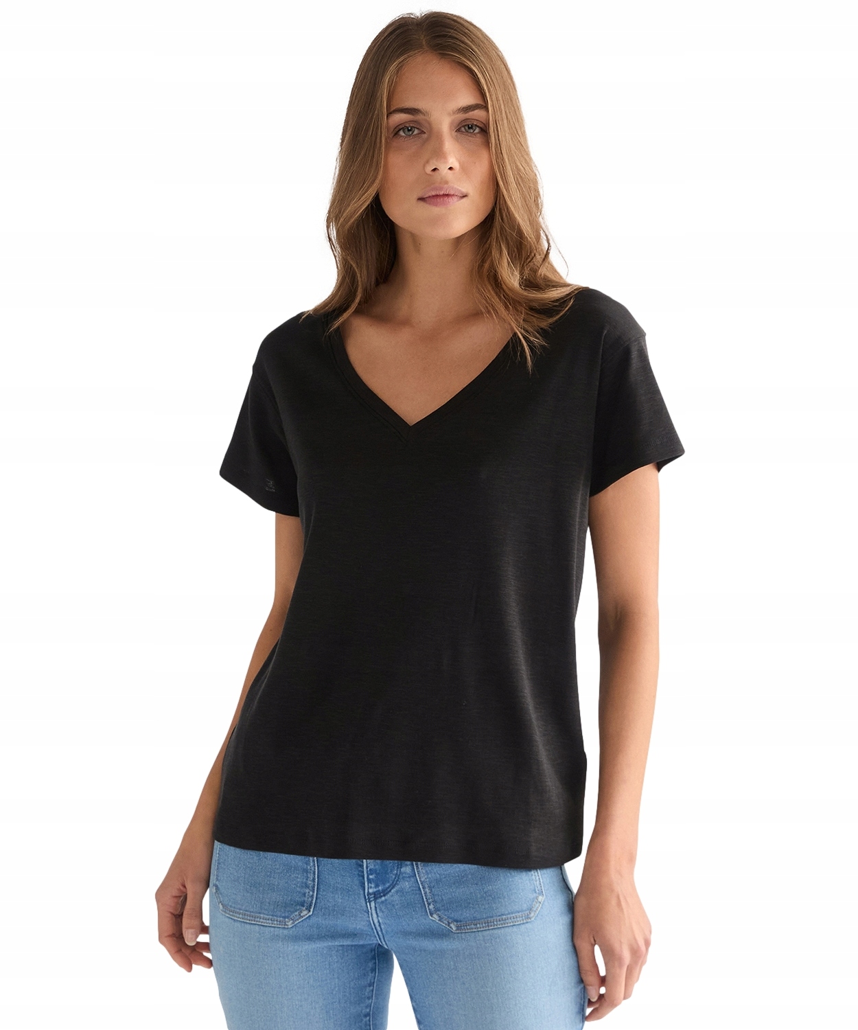 Tričko Wrangler Easy V Neck 112378067 Černé M