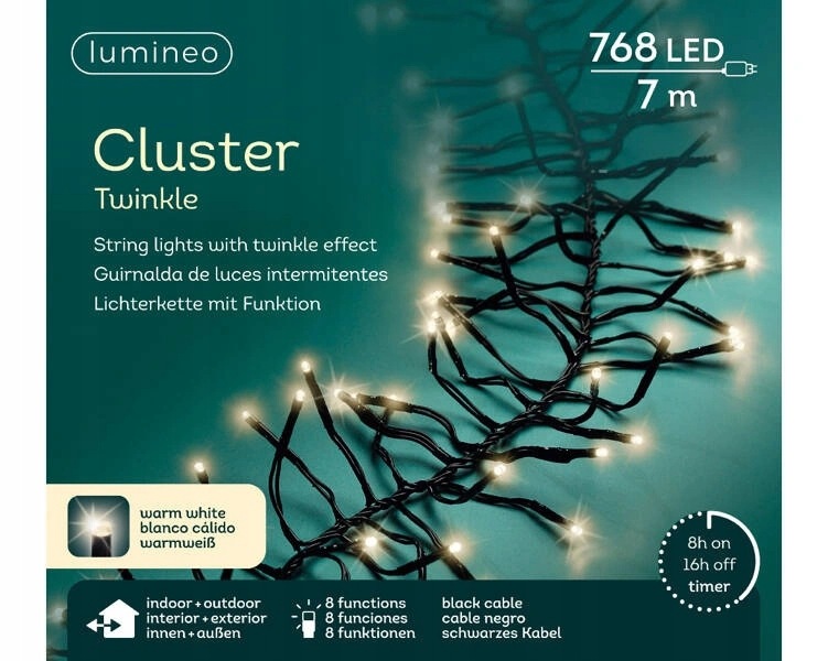 Venkovní osvětlení vnitřní světla Girlanda 768 Led Flesz 7 m teplá bílá