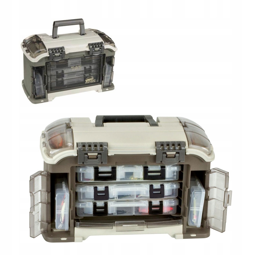 Skrzynia wędkarska z pudełkami Plano model 767000 wymiary 46x24x28cm