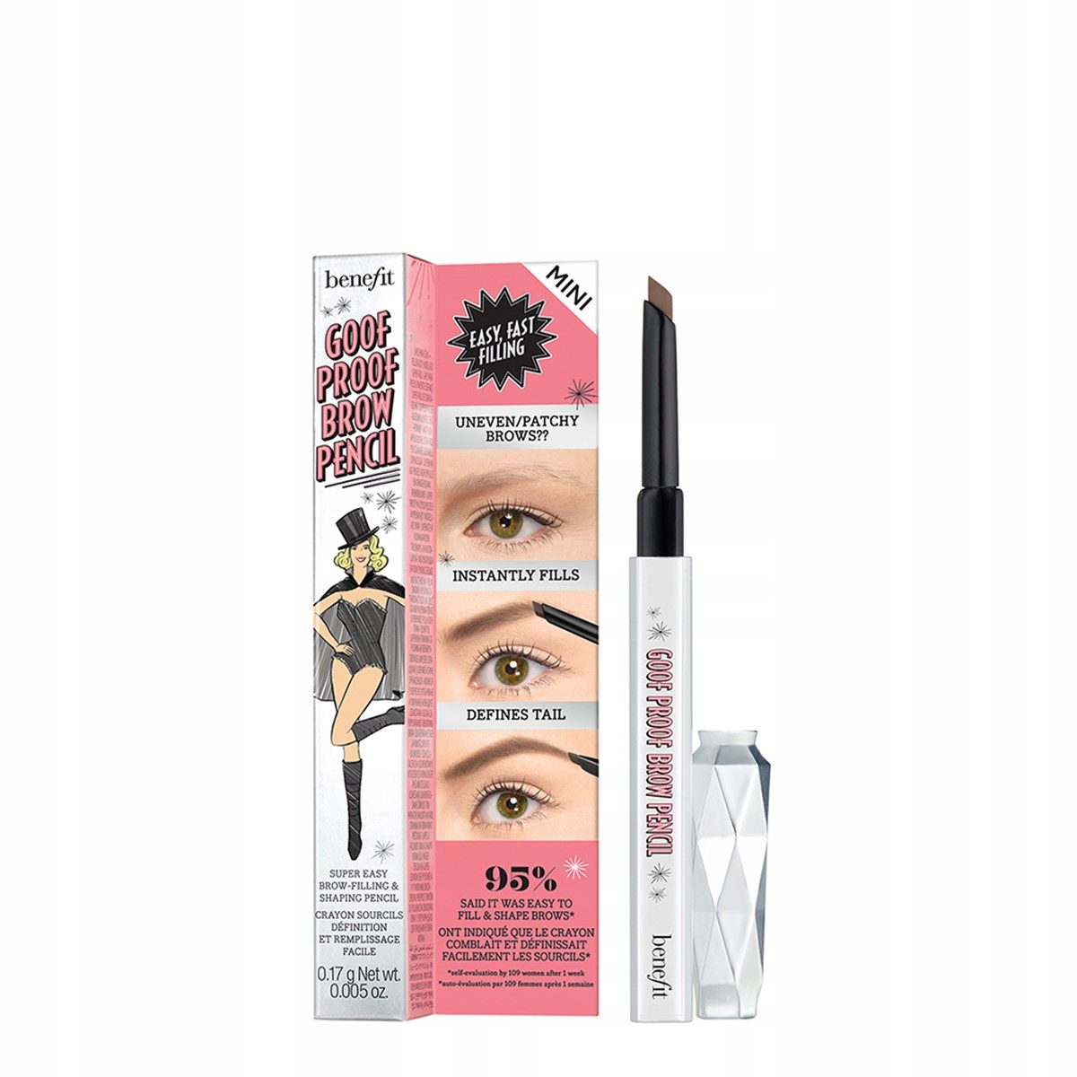 Benefit Goof Proof Brow Pencil Mini tužka na obočí 3 Warm Light Brown 0.17 g