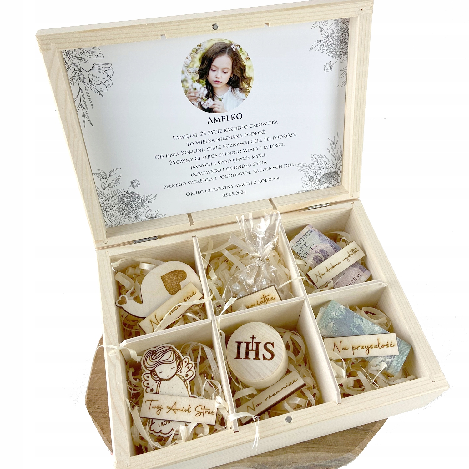Suvenýr Svatého Přijímání suvenýr dárek svaté přijímání krabička s fotografií