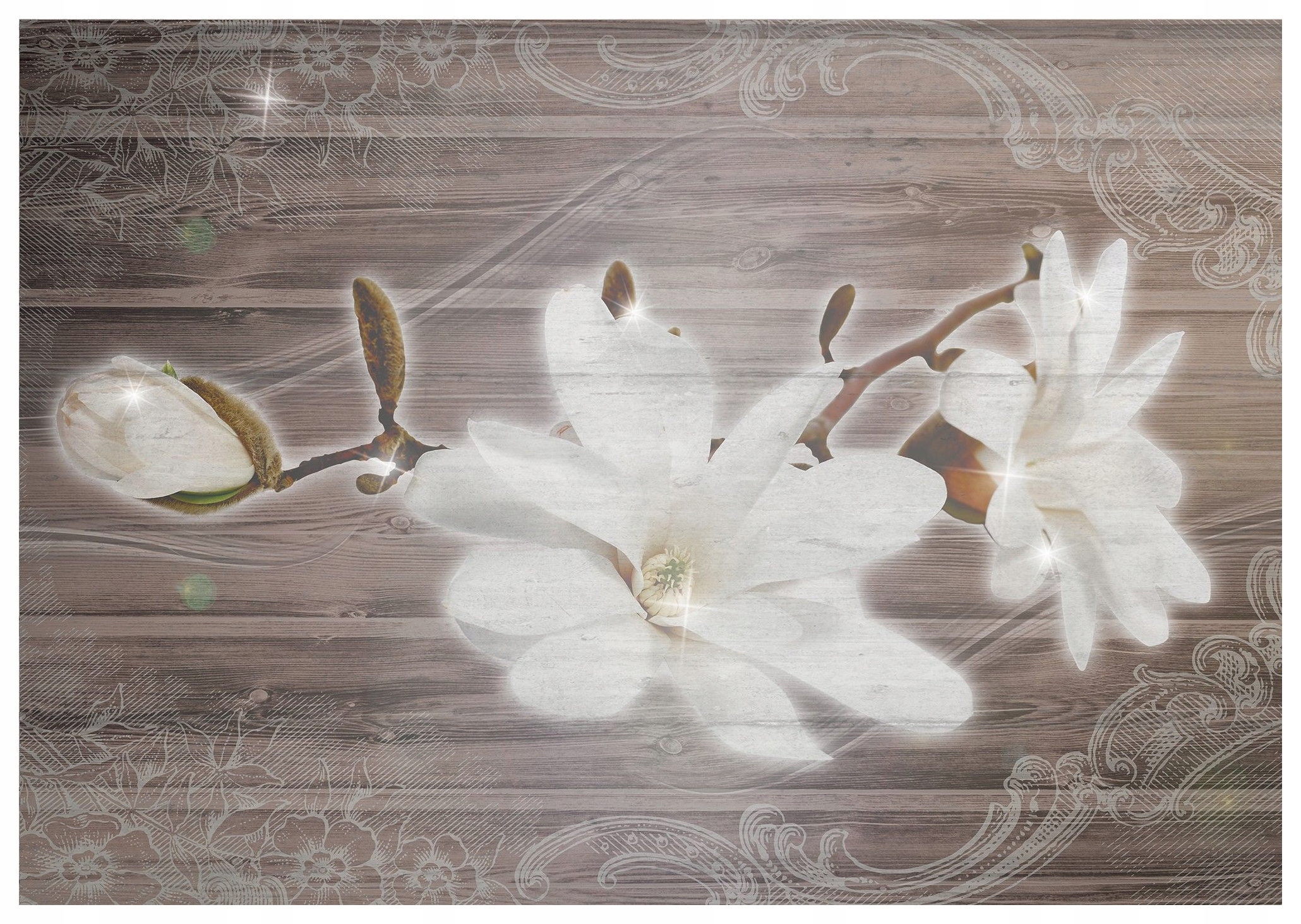 Vliesová fototapeta Magnolie Květiny Elegance do obývacího pokoje 254x184 lepidlo