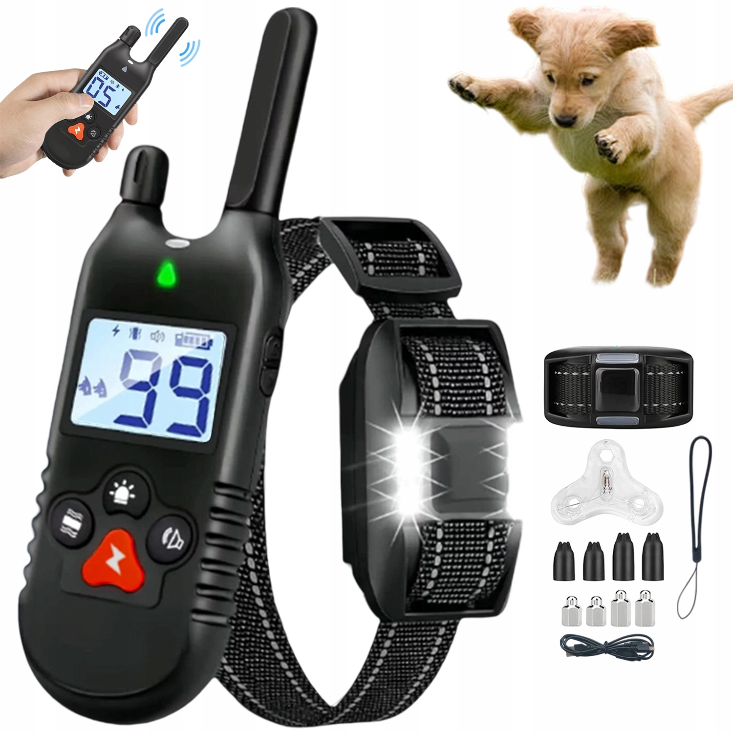 Elektrický Obojek Pro Psa, 3 Tréninkové Režimy, Výcvikový Obojek, Výcvikový Obojek