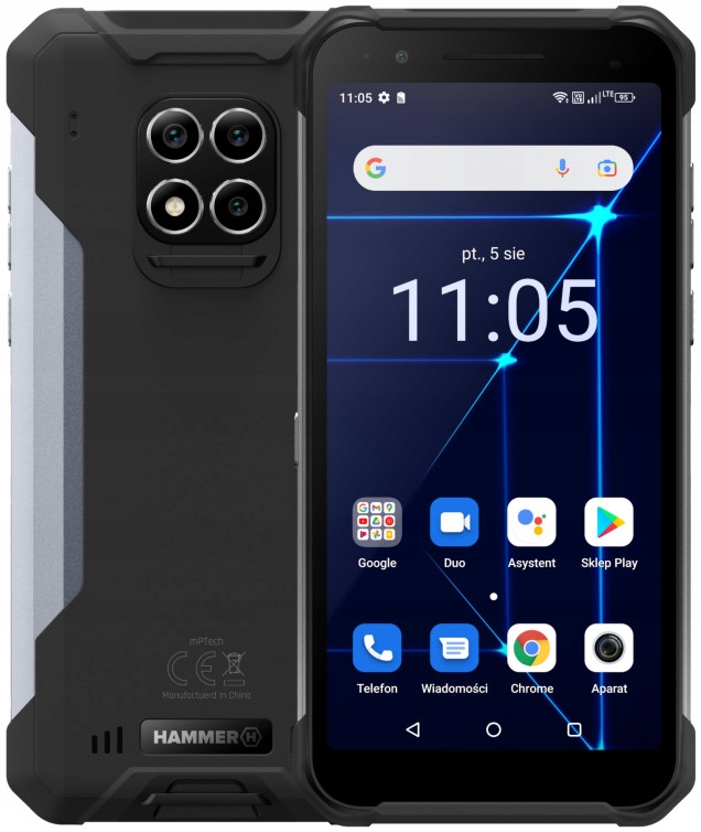 Smartfon Hammer Construction 6/128GB 6" Lte Usb-c 6000mAh Czarny