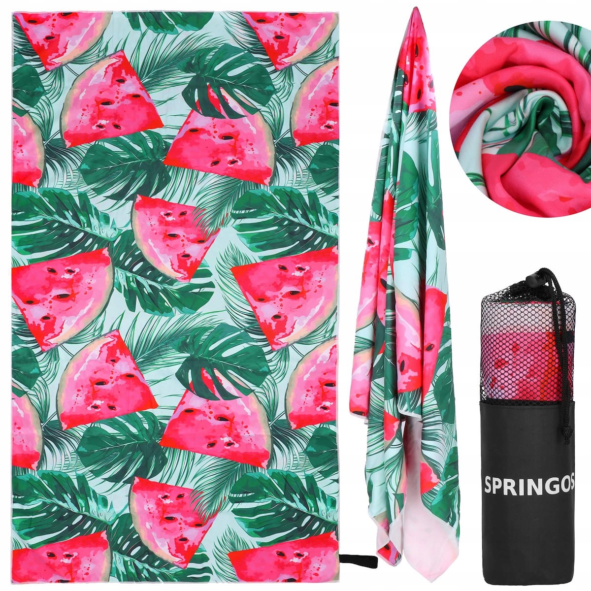 RĘCZNIK KĄPIELOWY SZYBKOSCHNĄCY PLAŻOWY Z MIKROFIBRY 90x180cm SPORTOWY DUŻY Gramatura ręcznika inna