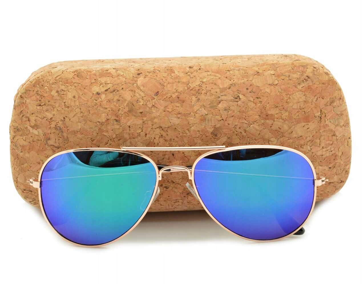 PILOTKI Okulary LUSTRZANE AVIATOR PRZECIWSŁONECZNE