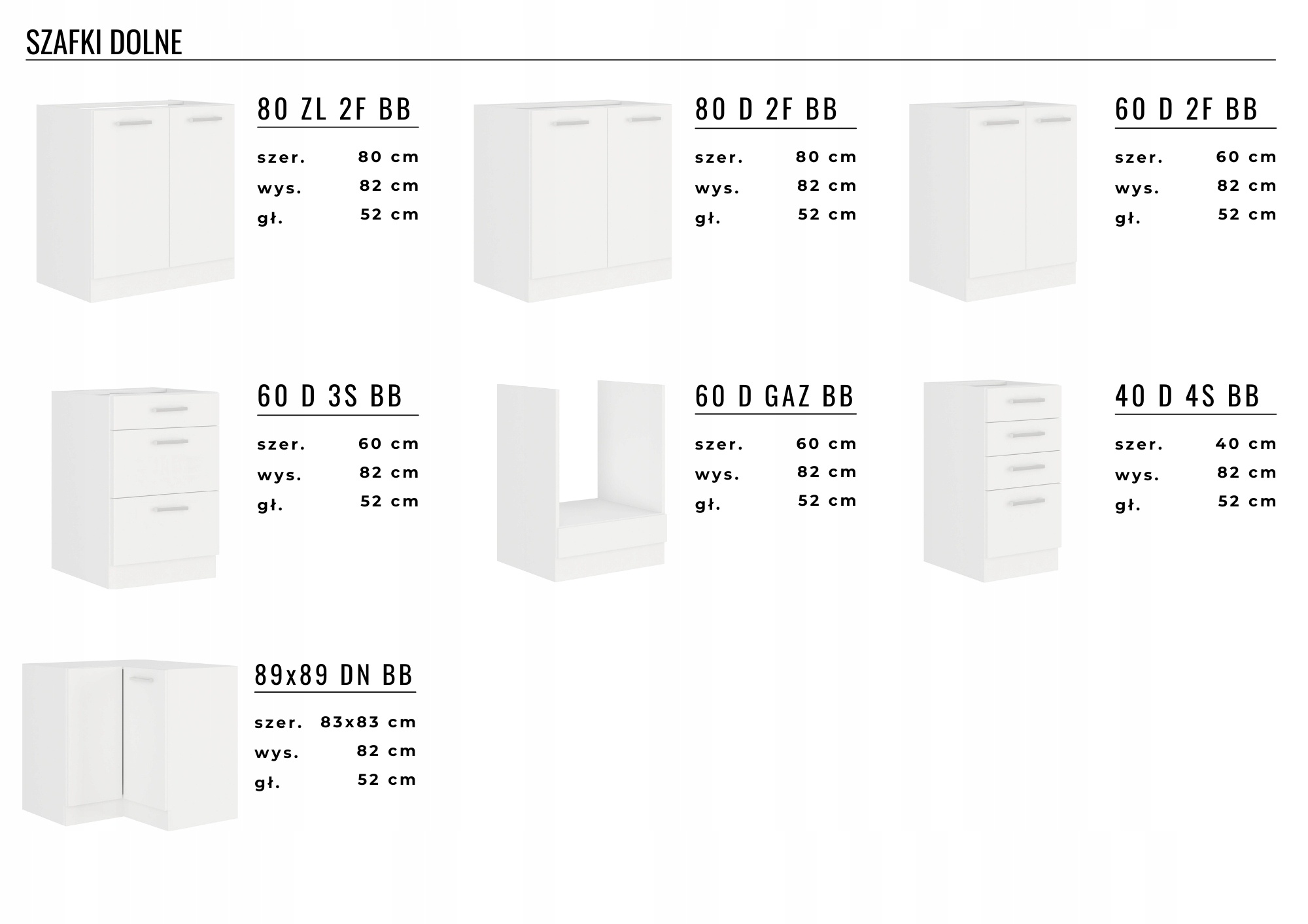 Meble kuchenne OBELIX BIAŁY NOWOŚĆ Materiał płyta laminowana