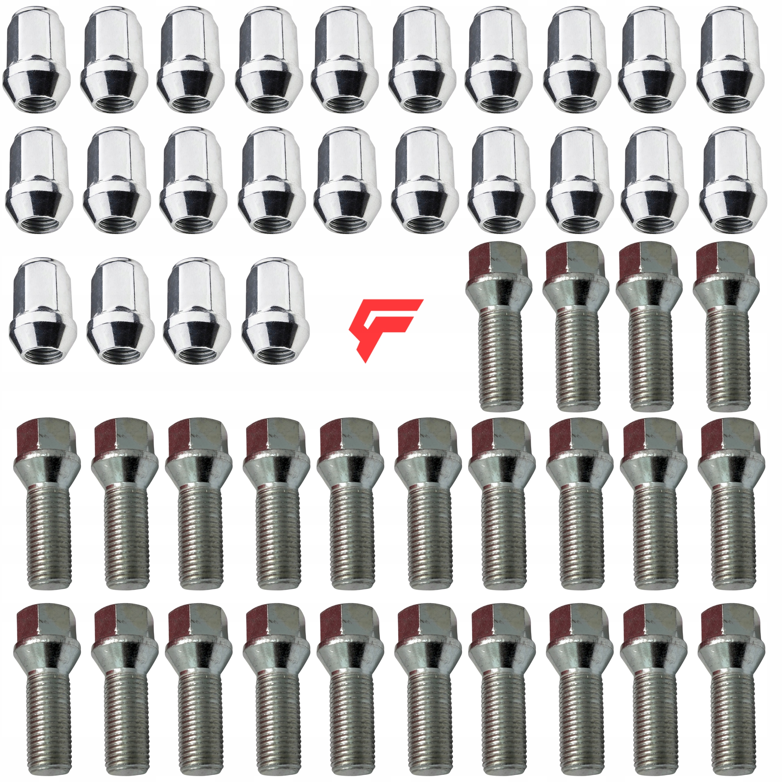 Montážní sada 24 kusů stříbrných šroubků matic pro hliníkové ráfky